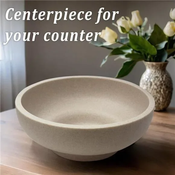 Modern Resin Decorative Bowl Fruit Holder Kitchen Entryway Key Dish Beige